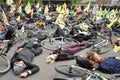 Environmental Activists  against the killing of bees in London Royalty Free Stock Photo